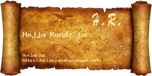 Hejja Renáta névjegykártya